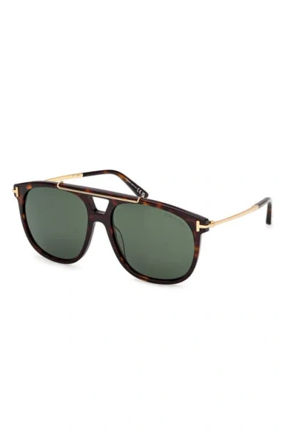 Tom Ford 58mm Navigator Sunglasses In Black