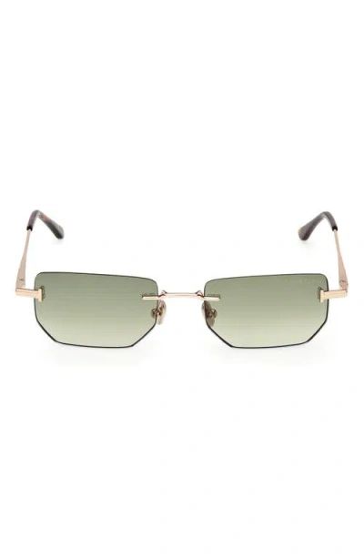 Tom Ford Ethan 53mm Geometric Sunglasses In Gold