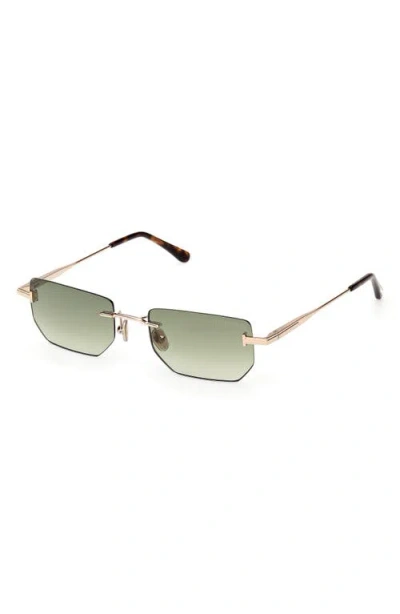 Tom Ford Ethan 53mm Geometric Sunglasses In Gold