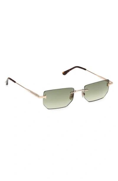 Tom Ford Ethan 53mm Geometric Sunglasses In Gold