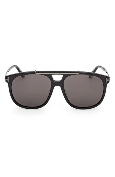 Tom Ford 58mm Navigator Sunglasses In Black