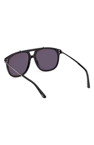 Tom Ford 58mm Navigator Sunglasses In Black