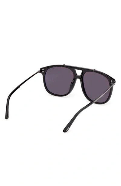 Tom Ford 58mm Navigator Sunglasses In Black