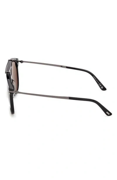 Tom Ford 58mm Navigator Sunglasses In Black