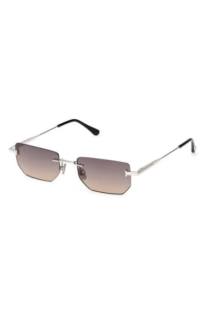 Tom Ford Ethan 53mm Geometric Sunglasses In Metallic