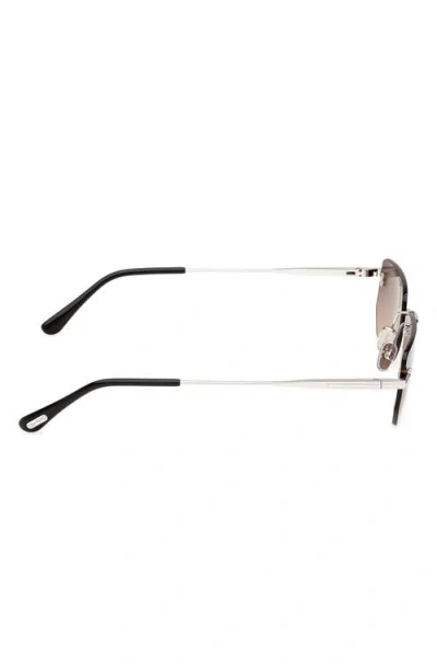 Tom Ford Ethan 53mm Geometric Sunglasses In Metallic