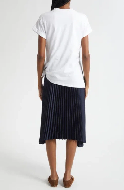 3.1 Phillip Lim Mixed Media T-shirt & Pleated Skirt Dress In Multi