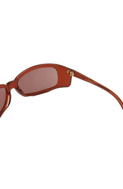 Dezi Slim Thique Wrap Sunglasses In Brown