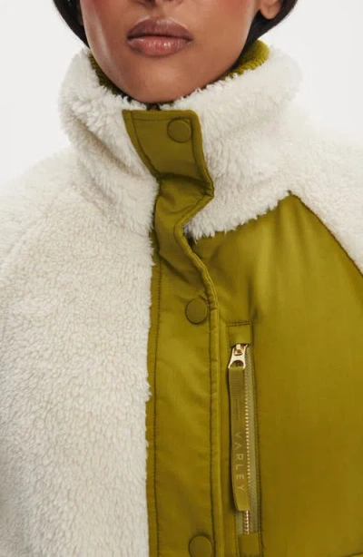 Varley Glover Reversible Fleece And Soft-twill Jacket In Green