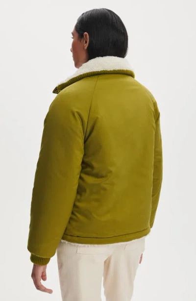 Varley Glover Reversible Fleece And Soft-twill Jacket In Green