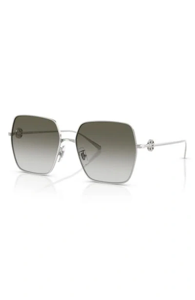 Tory Burch 58mm Gradient Square Sunglasses In Gray