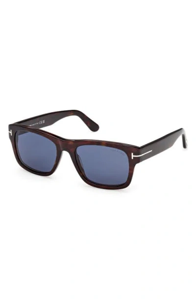 Tom Ford Smith-02 55mm Rectangular Sunglasses In Brown