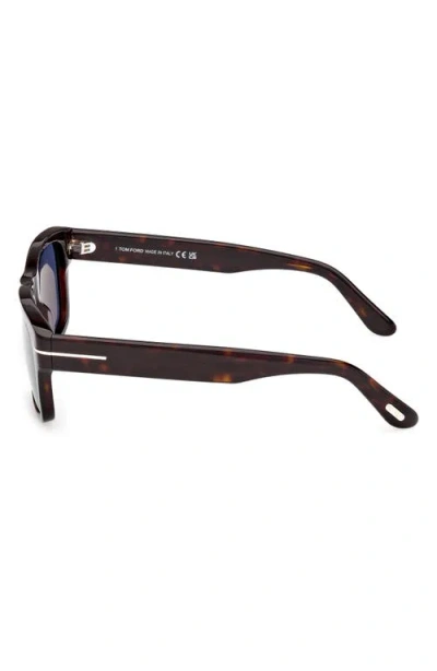 Tom Ford Smith-02 55mm Rectangular Sunglasses In Brown