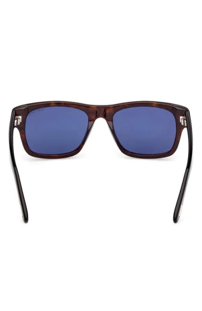 Tom Ford Smith-02 55mm Rectangular Sunglasses In Brown