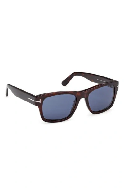 Tom Ford Smith-02 55mm Rectangular Sunglasses In Brown