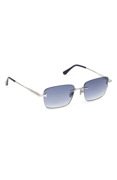 Tom Ford Jake 54mm Gradient Rectangular Sunglasses In Blue
