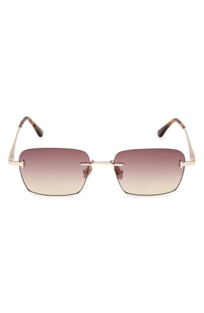 Tom Ford Jake 54mm Gradient Rectangular Sunglasses In Pink