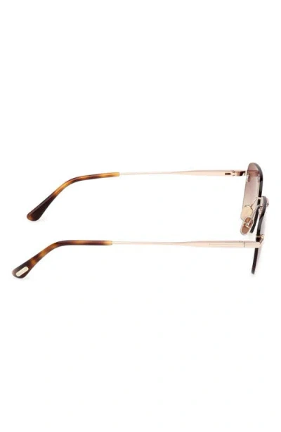 Tom Ford Jake 54mm Gradient Rectangular Sunglasses In Pink