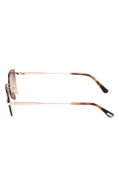 Tom Ford Jake 54mm Gradient Rectangular Sunglasses In Pink