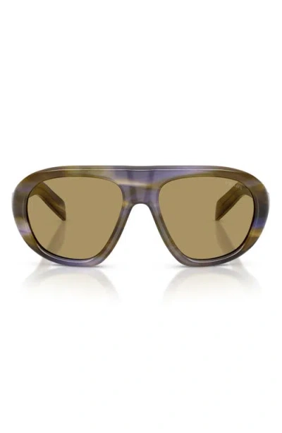 Prada Womens Brown Pr C05s Irregular-frame Acetate Sunglasses In Brown