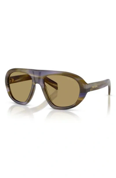 Prada Womens Brown Pr C05s Irregular-frame Acetate Sunglasses In Brown