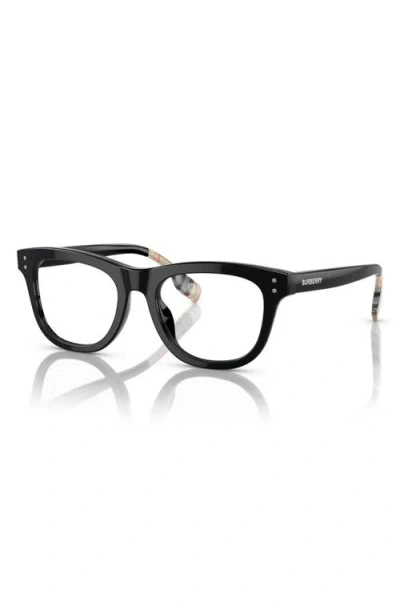 Burberry 47mm Rectangular Optical Glasses In Black
