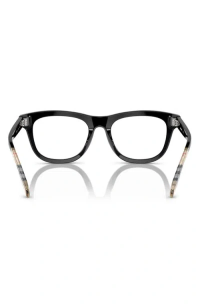 Burberry 47mm Rectangular Optical Glasses In Black