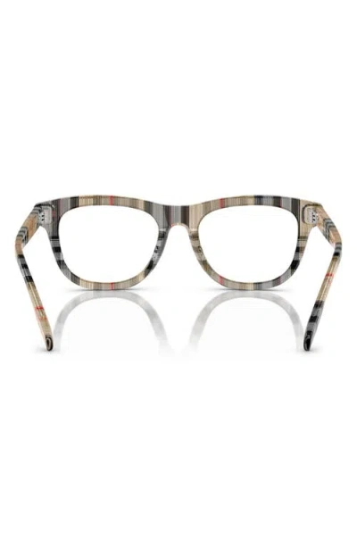 Burberry 47mm Rectangular Optical Glasses In Brown