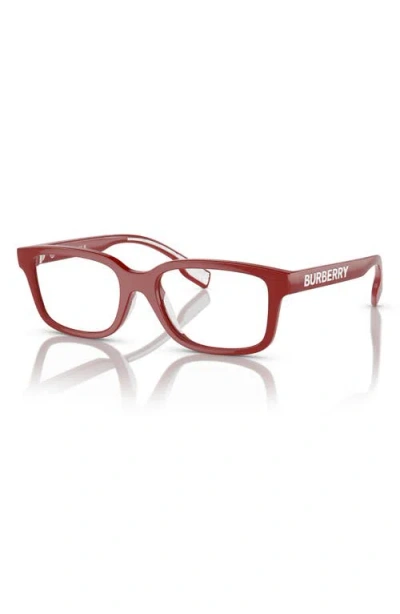 Burberry 50mm Rectangular Optical Glasses In Red