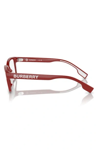 Burberry 50mm Rectangular Optical Glasses In Red