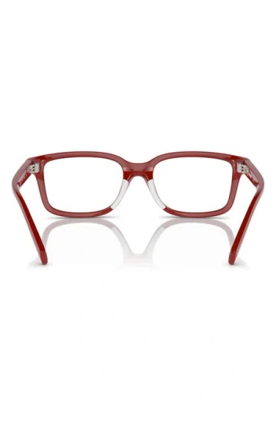 Burberry 50mm Rectangular Optical Glasses In Red