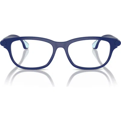 Burberry 47mm Rectangular Optical Glasses In Blue