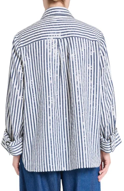 Twp Next Morning Sequin Stripe Button-up Shirt In Multi