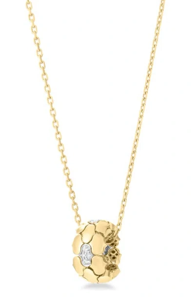Roberto Coin Cobra Diamond Rondelle Necklace In Gold
