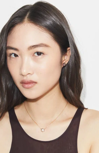 Tory Burch Forget Me Not Mother-of-pearl Stud Earrings In Gold