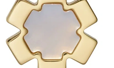 Tory Burch Forget Me Not Mother-of-pearl Stud Earrings In Gold