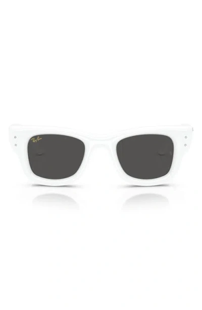 Ray Ban Ray-ban Wayfarer Puffer 47mm Small Square Sunglasses In White