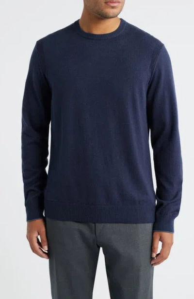 Jack Victor Grassi Crewneck Cotton & Cashmere Sweater In Blue