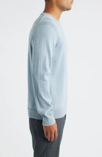 Jack Victor Grassi Crewneck Cotton & Cashmere Sweater In Blue