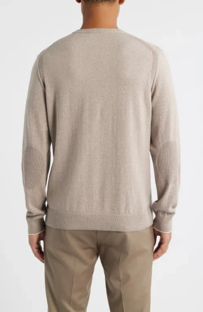 Jack Victor Grassi Crewneck Cotton & Cashmere Sweater In Brown