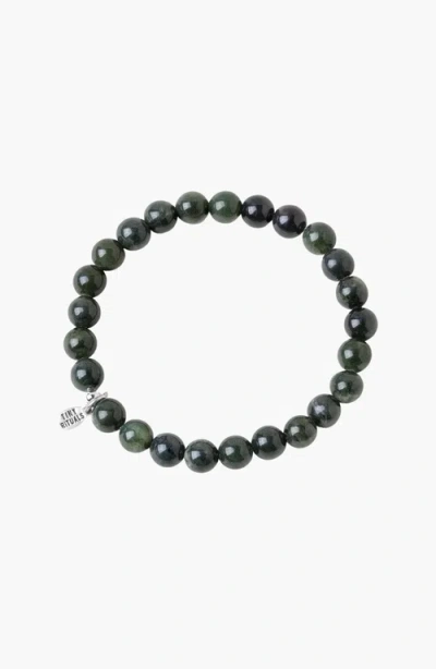 Tiny Rituals Nephrite Jade Energy Bracelet In Black