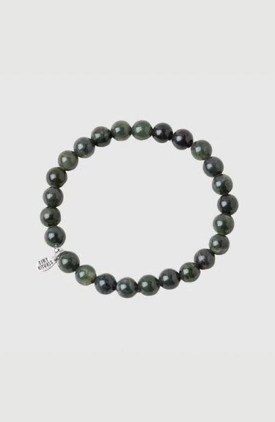 Tiny Rituals Nephrite Jade Energy Bracelet In Black