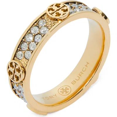 Tory Burch Miller Icon Stud Pave Ring In Gold