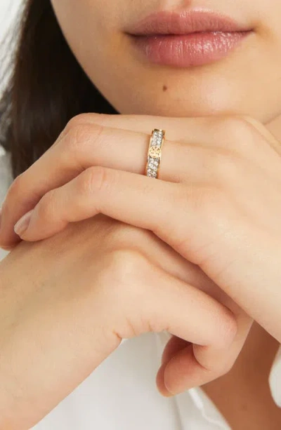 Tory Burch Miller Icon Stud Pave Ring In Gold