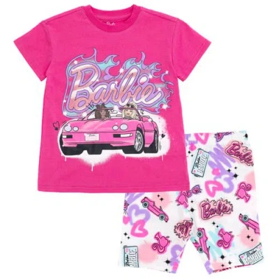 Barbie T-shirt & Bike Shorts Set In Multi