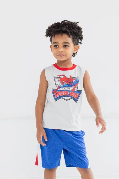 Marvel Spider-man 3pc Tank Top, Tee & Shorts Set In Blue