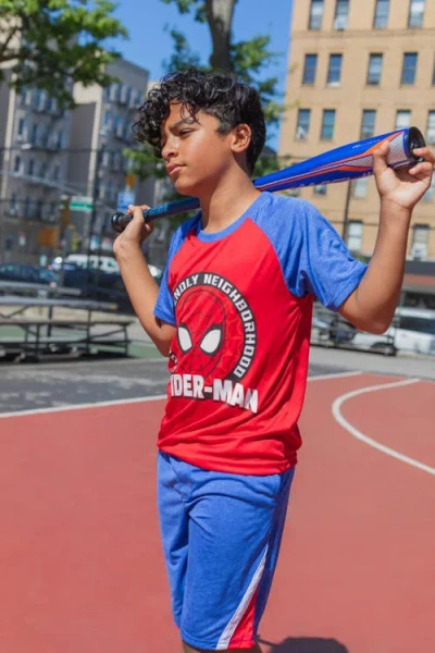 Marvel Spider-man 3pc Tank Top, Tee & Shorts Set In Blue