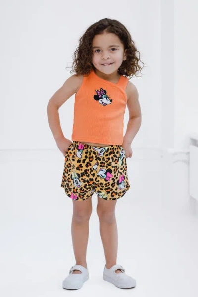 Disney Minnie Mouse Tank Top & French Terry Shorts Set In Brown