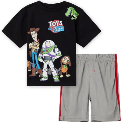 Disney Toy Story Buzz Lightyear T-shirt & Mesh Shorts Set In Multi