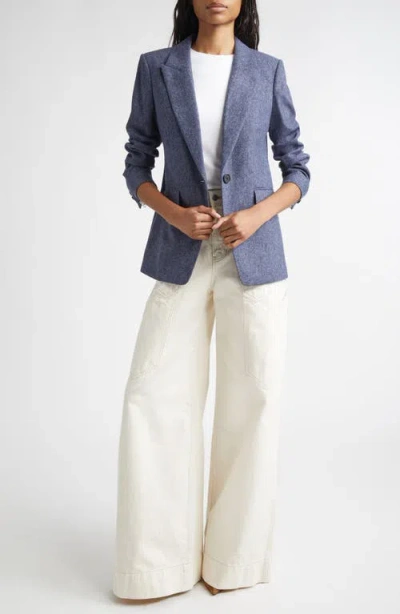 Veronica Beard Vega Wool Dickey Jacket In Blue